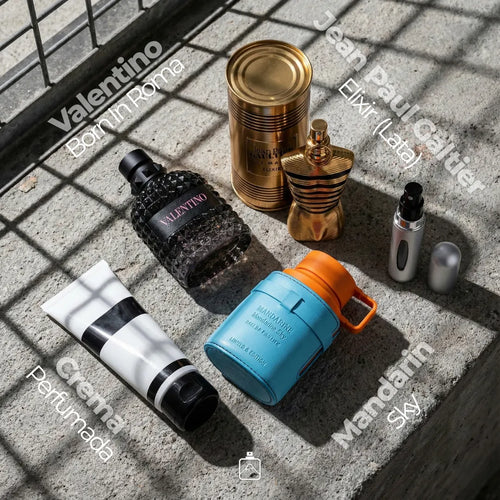 Pack Completo: Valentino + JPG Elixir (Lata) + Mandarin Sky + Crema
